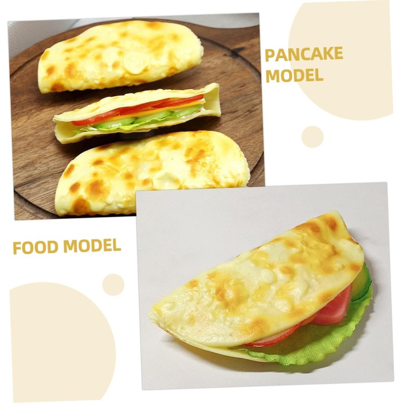 Kisangel 3pcs Artificial Pancake Model Handmade Realistic Fake Food Pancake