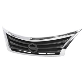 HECASA Front Bumper Grill Compatible with 2013 2014 2015 Nissan Altima 623103TA0A NI1200250 Upper Grille Chrome Shell Black Insert Sedan Assembly