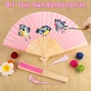 2 Pieces Folding Fan with Fringe Silk Hand Held Fan