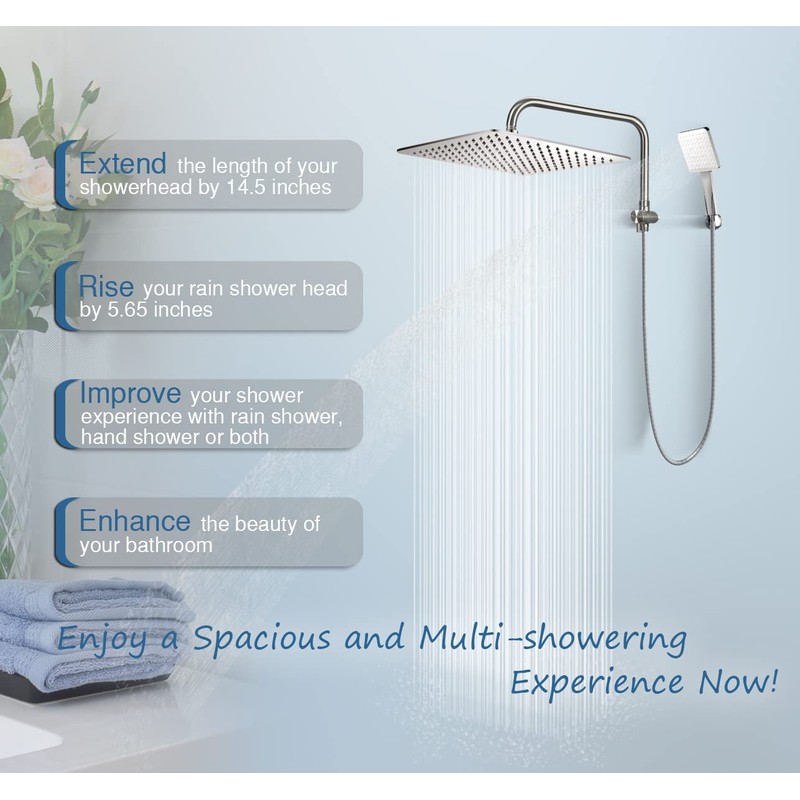 HOMVIVA® All Solid Metal 3-Way Shower Arm Diverter Valve with