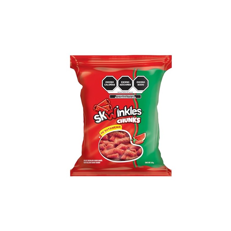 Skwinkles chunks dulce enchilado tiras sabor sandia 130g