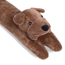 CERAYOU Dog Fabric Under Door Draft Stopper, 3LB Heavy Duty Decorative Soundproof Door Draft Blocker, 34 Inch Animal Energy Saving Draft Guard, Distressed