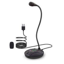 Jounivo New Computer Gooseneck Microphone JV605 w/Mute Button Multi-Platform Compatible