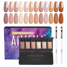 AIMEILI Solid Gel Nail Polish 12 Colors Solid Nail Gel UV LED Soak Off Solid Cream Gel Nail Polish Set 3