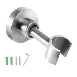 Shower Head Holder All Metal Handheld Shower Wand Bracket Adjustable Handheld Shower Head Holder Wall Mount Shower Wand Bracket for Bathroom,Brushed Stainless Steel
