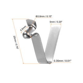 sourcing map Single Knob Kayak Snap Spring 20 mm x 3.8 mm 65Mn V Shape Hollow Lifting Tube Silver Pack of 15