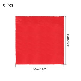 sourcing map 6pcs Cloth Napkins Red Satin Table Napkins Polyester Square Bright Table Napkin Fabric Table Napkin for Event Wedding Party Table Decoration,20x20 Inch