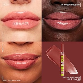 NYX Professional Makeup Nourishing Lipstick for Maximum Colour, Care and Moisture, with Avocado, Raspberry Oil and Cloudberry Oil, Vegan Formula, Fat Oil Slick Click, Going Viral