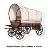4 x Small 50mm 'Covered Western Wagon' Permanent Sticker Decals