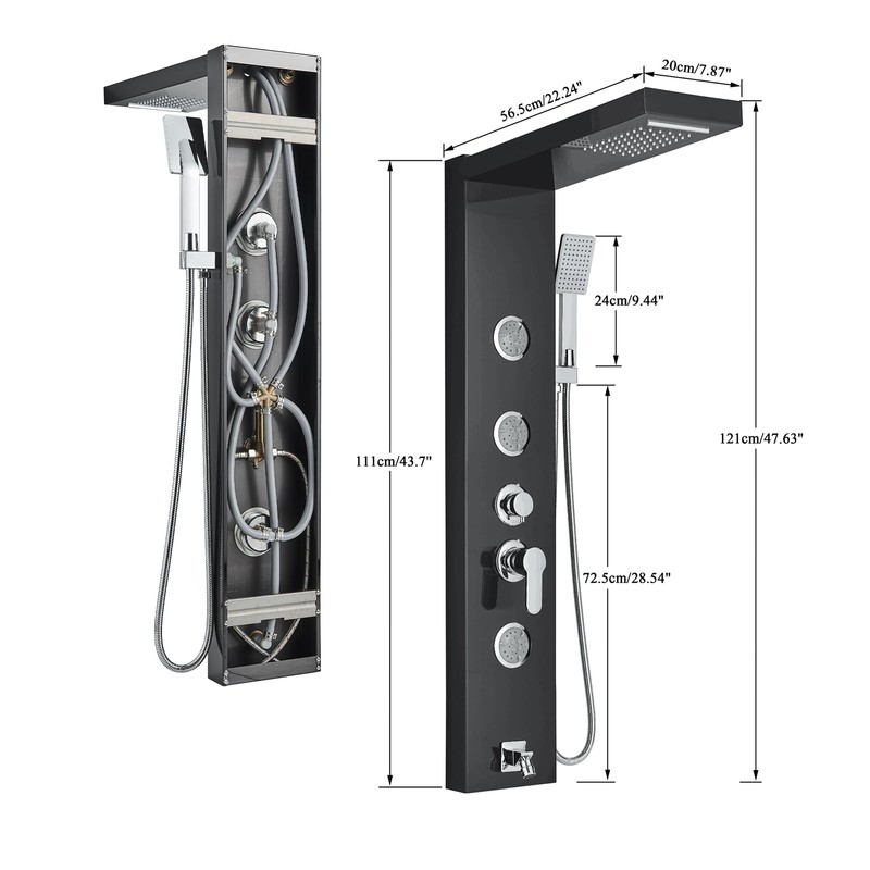 AlenArt Shower Panel Tower System, Multi Function Shower System with