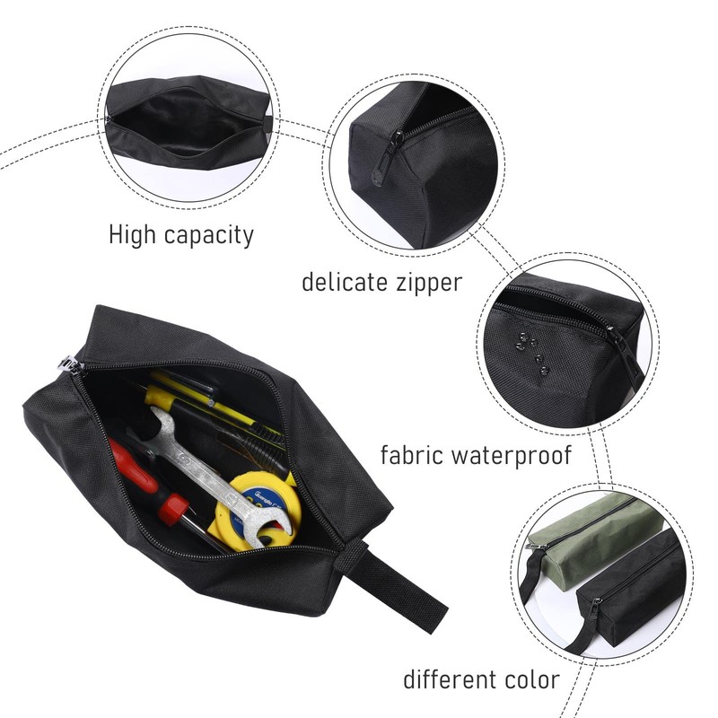 Pack of 2 Small Portable Tool Bag Waterproof Zip Storage