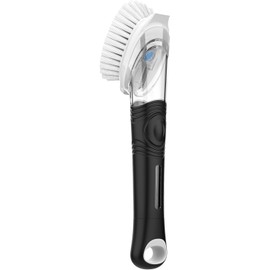 MR.SIGA Cepillo para Polvo dispensador de jabón, Cepillo para Polvo de Cocina para Limpieza de sartén, Color Negro