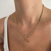 Charm Necklace 14k Gold T Bar Necklace Dainty Gold Paperclip