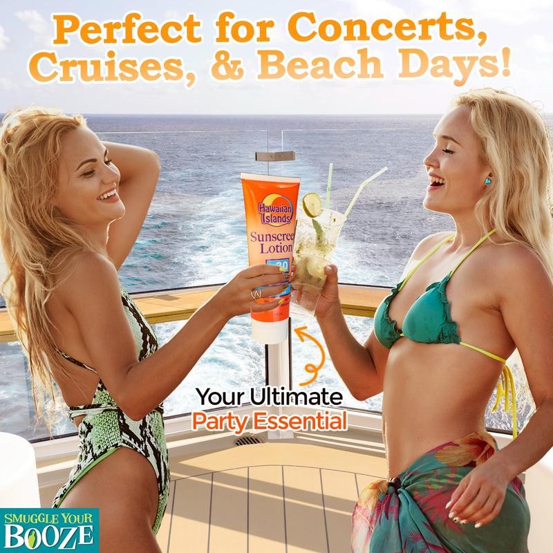 Smuggle Your Booze Flask Fake SPF 30 Sunscreen