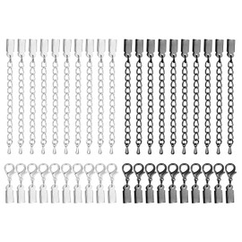 Pack of 20 Clasps for Bracelets, with 20 Lobster Clasps, Chain Clasp, 4 mm Jewellery Clasps, Suitable for Making Homemade Necklaces and Jewellery