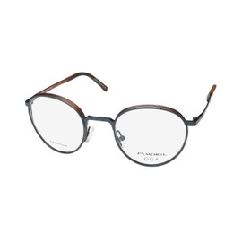 Oga 10162o Titanium Full-Rim Made In France European Rare Eyeglass Frame/Glasses [48-22-145, blue/brown]