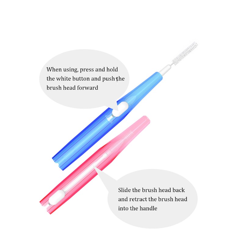 60Pcs Interdental Brush Floss Interdental Cleaning Brush with PP Handle