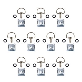 Oldbones Motorcycle Racing Fasteners Quick Release 14mm D-Ring 1/4 Turn Fairing Mount Clip Style C x10 Sets Silver Color