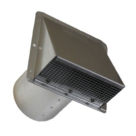 Reversomatic 8" Heavy Duty Intake Wall Cap with Fly and Screen (No Damper) (Unpainted)