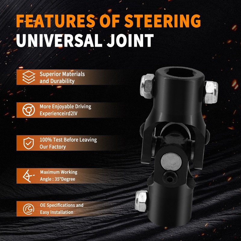 Ovabeyna 3/4" -48 Spline X 3/4" DD Black Steering Universal