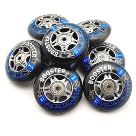 K2 Booster Skate Wheels 8 Pieces 76 mm/80A + ILQ5 + Aluminium Spacer (30F3006.1.1.76 mm Set)