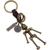 White Fang AZ293 Keyring, Keychain, Leather, Robot, Screw, Retro, Charm,