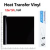 guangyintong Heat Transfer Vinyl Black HTV Rolls, 12" x 5ft