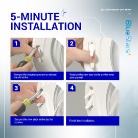 BlueStars 131763310 Washer Door Striker Replacement Part - Easy to Install - Ultra Durable - Compatible with Frigidaire & Kenmore Washers - Replaces 131763300 AP3580441 PS890617 - Pack of 1