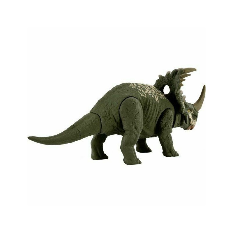 JURASSIC WORLD SOUND STRIKE MEDIUM SIZE TRICERATOPS FIGURE *DISTRESSED PKG