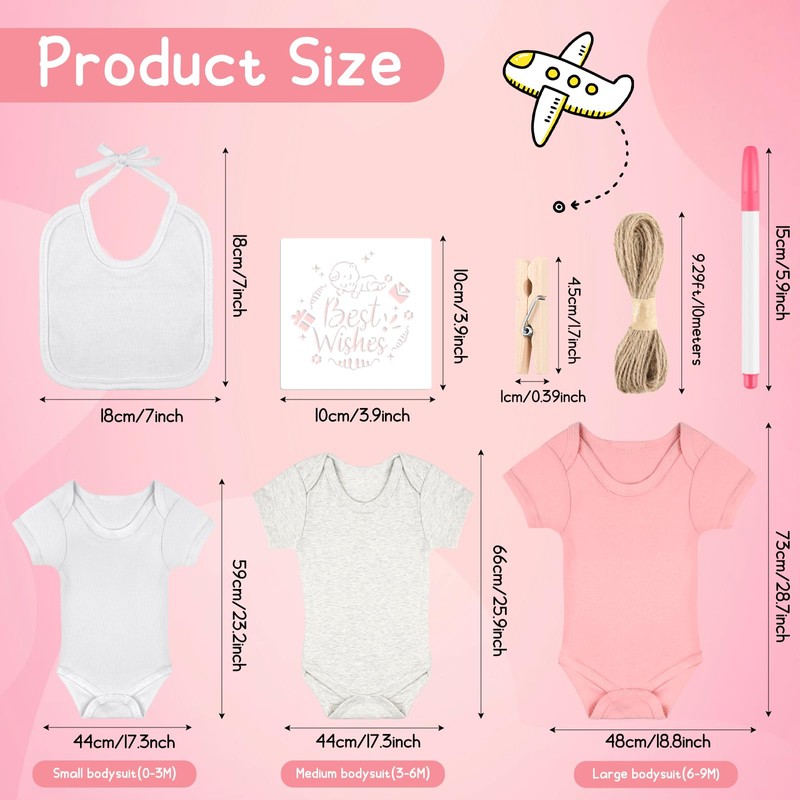 60/110/220 Pcs DIY Baby Bibs Bodysuit Set Baby Shower Game