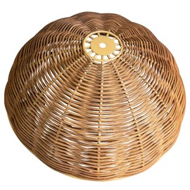 Osasy Bowl Rattan Table lampshade,Woven Wicker Lamp Shade, Natural, Bowl Design, Spider Fitter