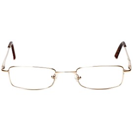 Calabria 753-XL Rectangle Reading Glasses +5.00 Gold Men Women Metal Single Power Readers Adjustable Nose Pads