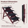 BRIKY Wooden Dog Stairs/Steps - Foldable 4 Steps Dog Steps