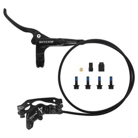 BUCKLOS HD-M735 MTB 4 Pistons Hydraulic Disc Brake Set, Mountain Bike Left Front 850 mm Right Rear 1630 mm Aluminum Alloy Caliper Lever for Ebike/Folding Bicycle/Fat Bike(Pre-Bled)