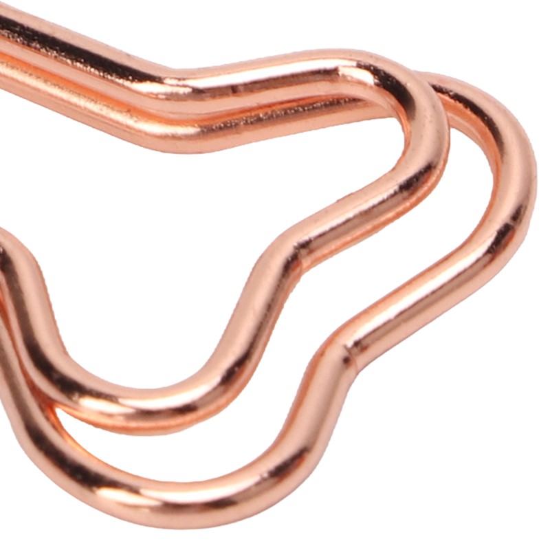 100pcs Shaped Paper Clips Electroplating Rose Gold Series Metal Portable