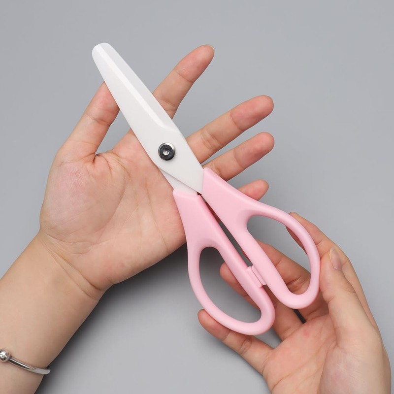 Pink Ceramic Scissors 8" Kitchen Scissors Blade Metal Free Lab