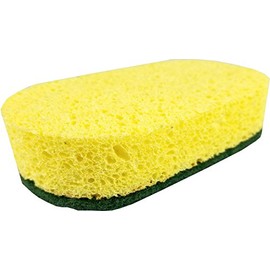 C21-00021(6 pack ) Uniware Jumbo Oval Cellulose Sponge With Abrasive,Made In Italy(5.3'' x 3.3'' x 1.3'' ( 13.5 x 8.5 x 3.3 CM)) (6)