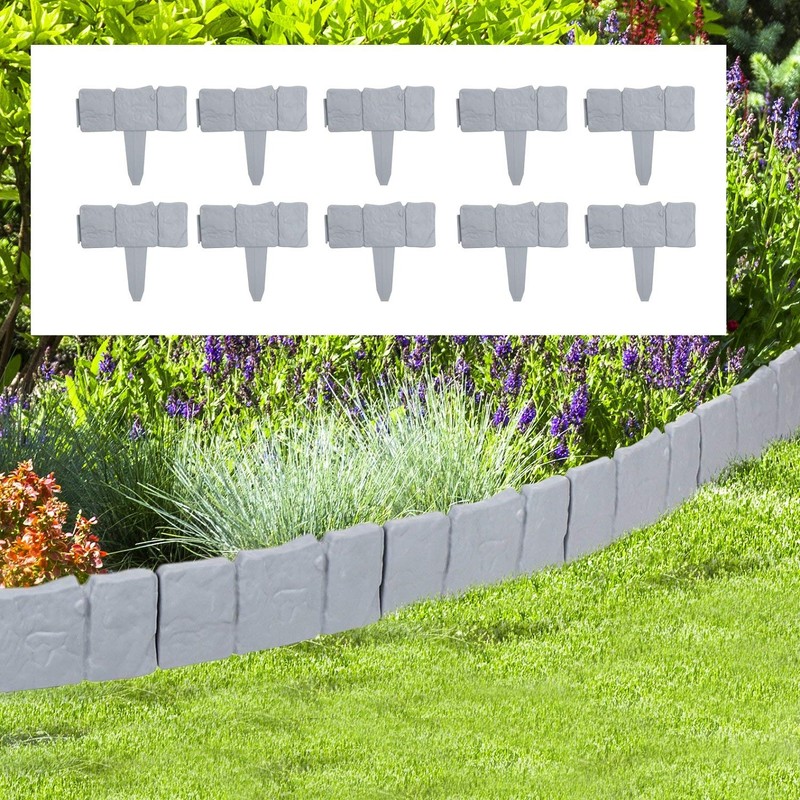 Haushalt International Flower Bed Border Approx. 2.5 Metres Plastic Lawn