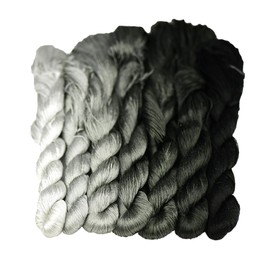 MINGGUXIUYI Natural 100% Silk Thread, Handmade Embroidery Thread, Silk Embroidery Thread 840 Yards, 7 Colors(41)