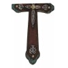 Rustic Western Cowboy Diamond Teardrop Crystals Tooled Leather Wall Cross