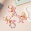 LUTAKU Keyring Girl Keyring with Initial Letters Pink Key Ring