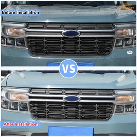 Aunginsy Car Front Bumper Grille Cover Compatible with Ford Maverick 2022-2024 Truck Front Grille Inserts Trim Cover Car Front Face Badge Side Strip Front Grill Clip-in Grille Guard Cover Accessories