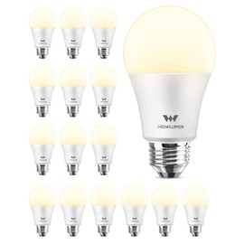 WOWLUMEN A19 LED Light Bulb,9W E26 Light Bulbs(60 Watt/80 Watt Equivalent),3500K Soft White,Non-Dimmable,800LM Standard Base for Bedroom, Kitchen, Living Room, Office,UL Listed,16 Packs