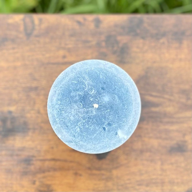 Still Water Candles Handmade Slate Blue Gray Unscented Rustic Textured