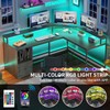 YITAHOME L Shaped Desk with Power Outlets & LED Lights,