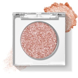 KYDA Single Glitter Eyeshadow, Champagne with Orange Brown Base, Lasting Blendable Shimmer Eyes Shadow, Sparkling Eyes Glitter, Soft Buildable Glossy Color, Wet Look Effect, Cowboy