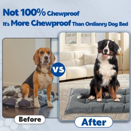 Hombys Chew Proof Dog Bed Indestructible and Durable Dog Crate Bed for Aggressive Chewe