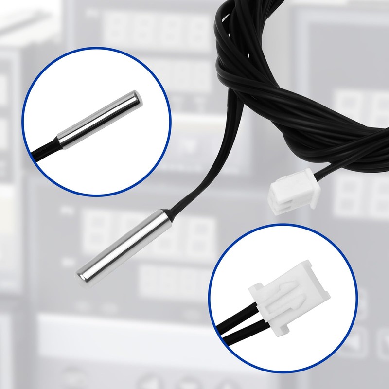 2-Pack 10K Temperature Sensor Probe, 1 Meter Waterproof Temp Sensor