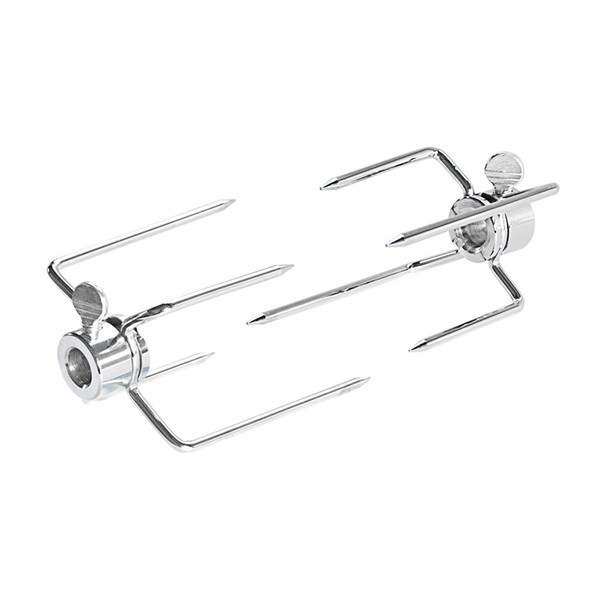 Skyflame Heavy Duty Stainless Steel Rotisserie Meat Forks - Fits 1/2-Inch and 3/8-Inch Hexagon & 3/8-Inch and 5/16-Inch Square Spit Rods