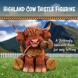 Nemesis Now Highland Thistle Highland Thistle Cow Figurine, Resin, Brown, Cast in the Finest Resin, Expertly Hand-Painted